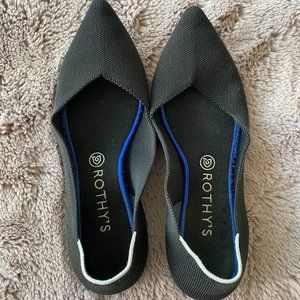 Rothy's - The Point - Black Solid - Size 10.5